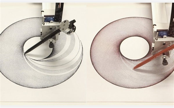 【设计灵感】DRAWING MACHINE 02 Making art with a pen plotter robot (AxiDraw V3A3）