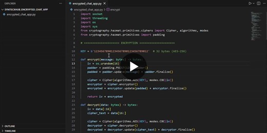 #python #cybersecurity #networking #aes #encryption #internship #socketprogramming #learningjourney #syntecxhub | Sarah Tariq.