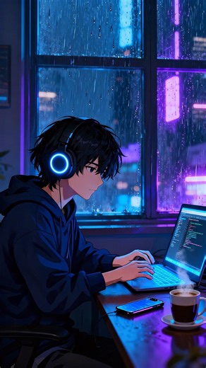 coding with friends vs coding alone at 2am 🌧 #lofi #chillhop #codingmusic