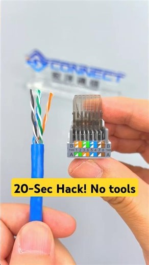 20 Second Tool Free Cat6a Punch Down Demo! No Tools Needed for Network keystone jack Installation