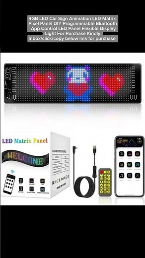 RGB LED Car Sign Animation LED Matrix Pixel Panel DIY Programmable Bluetooth App Control LED Panel