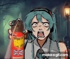 Miku spraying raid on Make a GIF