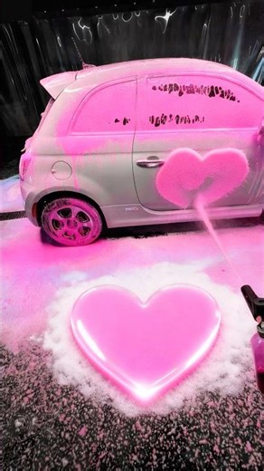 Pink Foam Heart on Car ASMR | Oddly Satisfying Wheels & Glass Wash