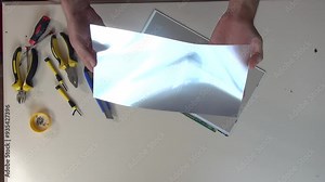 Top view of completely disassembling an old laptop.