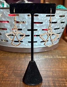 Rhinestone Angel Earrings - Etsy