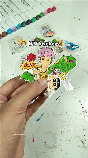 DIY Stickers Using Tape Only! (No Sticker Paper) #shorts #drawing #diy #crafts #fyp