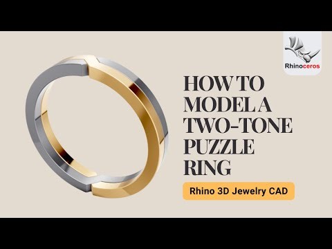 How to Model a Two-Tone Puzzle Ring in Rhino 3D – Jewelry CAD Tutorial for Beginners #526