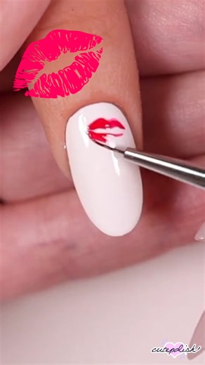Red Lips Nail Art #nailart | cutepolish