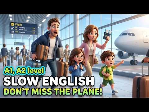 Don’t Miss the Plane! | Slow English Story for A1 A2 Learners