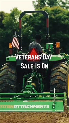 The Veterans Day Sale is on!⁠ ⁠ ⁠ Save up to 65% on hardworking attachments built to handle every season.⁠ ⁠ #blackfriday #veteransday #tractor #land #farming | Titan Attachments