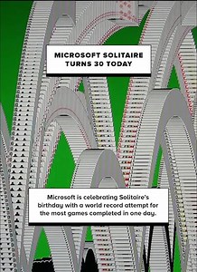 17K views · 261 reactions | Today, Solitaire is turning 30 years old and Microsoft is celebrating with a world record attempt of the most games of Microsoft Solitaire completed in one day. ⁠When was the last time you played? | CNET | Facebook