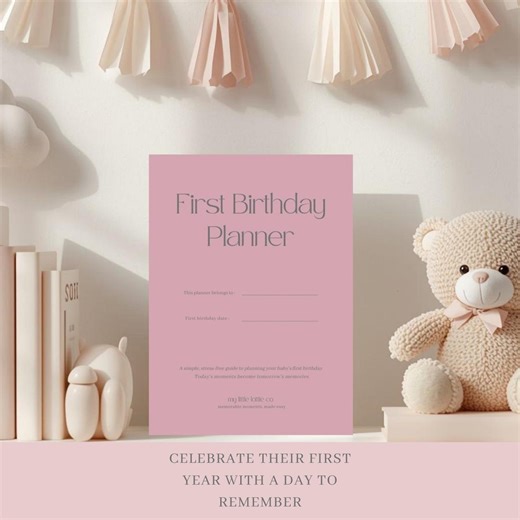 First Birthday Party Planner Printable PDF, Minimalist Baby Checklist for Parents - Etsy