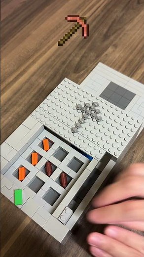 Crafting Minecraft Copper Pickaxe BUT Lego!