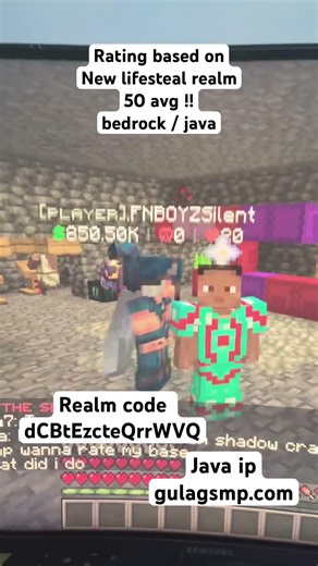 new pvp lifesteal Minecraft realm #trending #minecraft