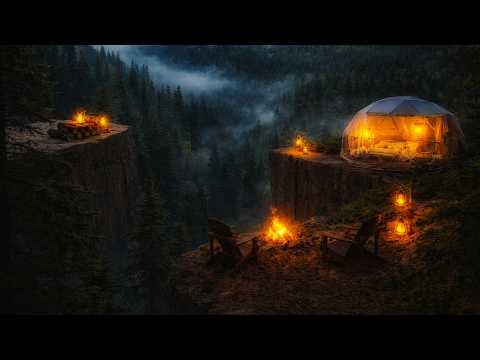 🔥 Dark Forest Campfire Sounds - Fireplace Night Ambience For Deep Sleep & Stress Relief Nature ASMR