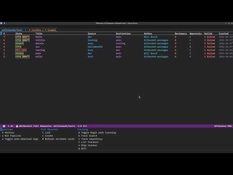 bitbucket-devops.el Demo - A Full Bitbucket Cloud Client for Emacs