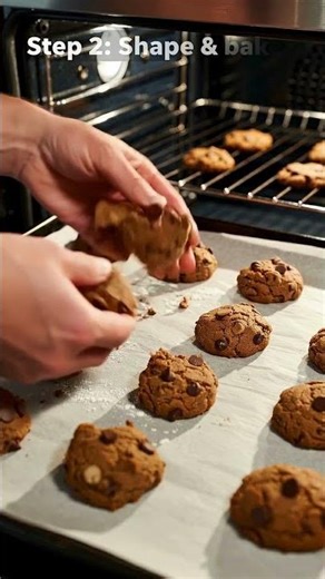 30 Sec 3 Ingredient Chocolate Chip Cookies 😍 No Mixer Needed!