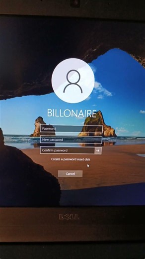 Windows password change screen