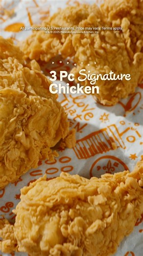 Don’t settle for a mini meal. Come into Popeyes for a 3Pc Signature Chicken for just $5! | Popeyes