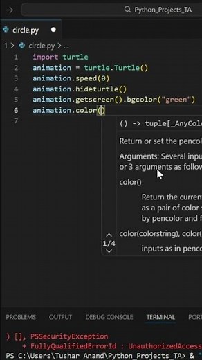 Mesmerizing Circle Animation in Python 🐍💫 | Turtle Graphics #shorts #python #coding #programming