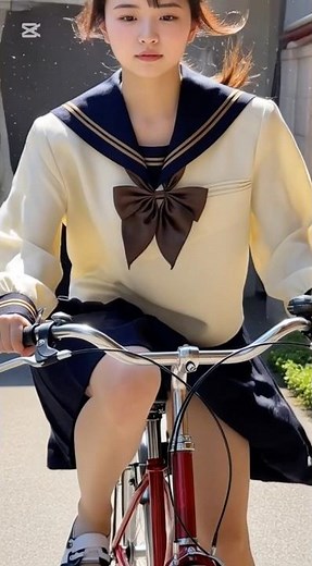 強風の中自転車を漕ぐシリーズ #スカート #制服 #おすすめ #強風 #あるある