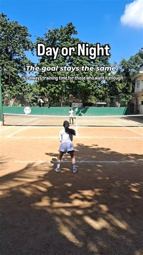 Day or Night, I'm learning the game. Beginners don't wait for perfect conditions - they just start. Patience is the prettiest part of progress #tennis #tennislife #tennislove #tennistraining #tennisnewbie | Chelle Valete