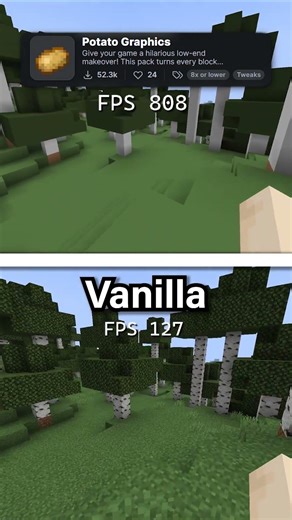 This Texture Pack gives BOSST FPS for Low END PC #minecraft #texturepack #fps