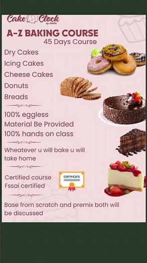 Baking courses from basic to advance