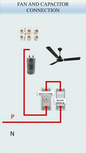 Ceiling Fan Capacitor Connection Diagram | Easy Wiring Guide for Beginners ⚡ #homeappliances