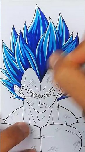Drawing Vegeta SSj Blue Evolution #shorts