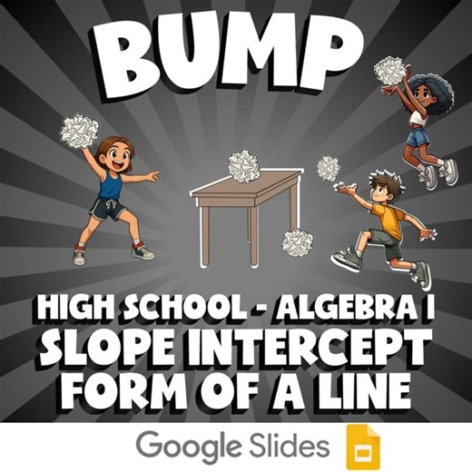 Slope Intercept Form of a Line BUMP Math Game - No Prep Algebra 1 Review