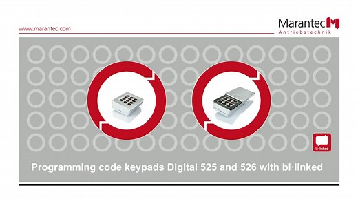 Marantec | Programming code keypads Digital 525 and 526 with bi·linked