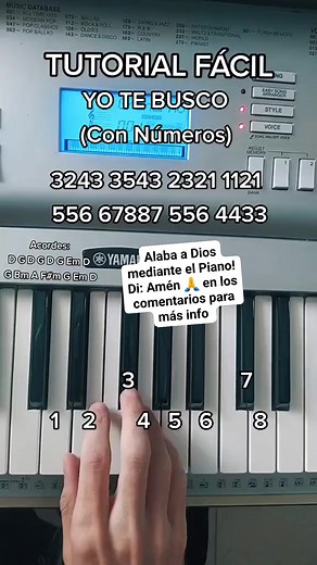 8.7K views · 142 reactions | Yo Te Busco (Con Numeros) Tutorial Fácil de Piano/Teclado Alabanzas Cristianas #Piano #aprendepiano #acorde #alabanzas #adoracion #pinaistas #pianotutorial #pianocover #pianoparacristianos #yotebusco #pianopractico #jesus #dios #biblia #fe #amor #JesusTeAma #DiosTeAma #versiculos #biblia Fe - amor - Biblia - Jesús - Dios | Piano Professional | Facebook