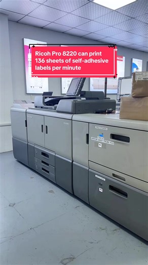Ricoh Pro 8220 can print 136 sheets of self-adhesive labels per minute.Ricoh 8220 spot goods.#printing #Print #printer #copier #ricoh