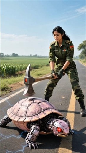 Indian army ka robotic turtle 🐢#shortsfeed #ai #turtle #shorts