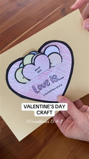 Maddy Grace | Preschool Kids Ministry + Bible Crafts on Instagram: "Comment ‘love’ and I’ll send you this craft 💗 “Love is patient, love is kind. It does not envy, it does not boast, it is not proud. It does not dishonor others, it is not self-seeking, it is not easily angered, it keeps no record of wrongs. It always protects, always trusts, always hopes, always perseveres. Love never fails…” ‭‭1 Corinthians‬ ‭13‬:‭4‬-‭8 #valentinesdaycraft #kidsministry #kidsministryideas"