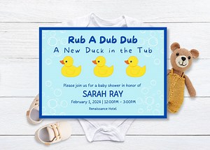 Rubber Ducky Themed Baby Shower Invitation - Etsy UK