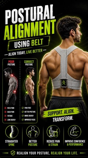 align your posture using belt at home