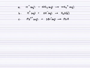 SOLVED:Write net ionic equations for the following molecular equations. HBr is a strong electrolyte. a. HBr(a q) NH3(a q) ⟶NH4 Br(a q) b. 2 HBr(a q) Ba(OH)2(a q) ⟶2 H2 O(I) BaBr2(a q) c. Pb(NO3)2(a q) 2 NaBr(a q) ⟶PbBr2(s) 2 NaNO3(a q) d. MgCO3(s) H2 SO4(a q) ⟶MgSO4(a q) H2 O(I) CO2(g)