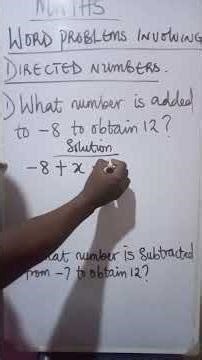 DIRECTED NUMBERS WORD PROBLEMS