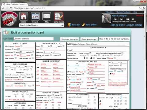 Convention Card Editor Tutorial