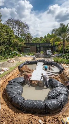 Jardín moderno desde cero hasta terminado en 10 segundos 🌿🏡