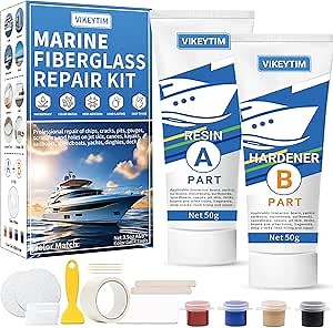 Amazon.com: MagicEzy 9 Second Chip Fix - (Oyster White) - All-in-One Fiberglass Repair Filler for Boats and Fiberglass Gelcoat - Strong Marine Epoxy Putty - Lifetime Durability : Sports & Outdoors
