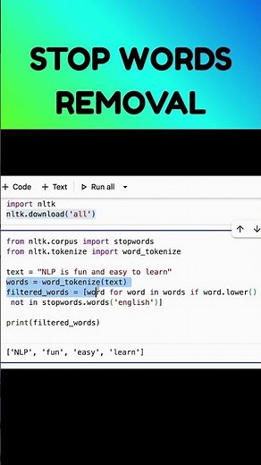 Stopword Removal in NLP Explained in 60 Seconds! | Text Cleaning for Beginners #shorts