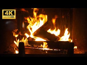 🔥 FIREPLACE for 4K - Cozy Fireplace with Crackling Fire Sounds. Fireplace Burning (3 Hours)