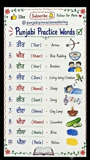 Punjabi Vocabulary Made Easy 📚 | Daily Use Words #shorts #learnpunjabi #learngurmukhi