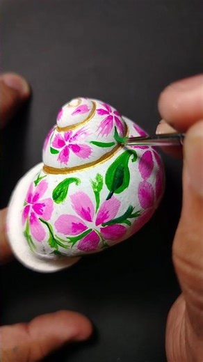 🌸Beautiful Pink Floral Shell Art Tutoria #SLArtabode #shorts
