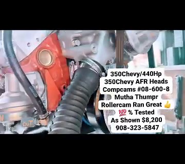 350Chevy/440Hp AFR Heads Compcams #08-600-8 Mutha Thumpr Rollercam Polished Valvecovers Ran Great 👍 💯 % Tested 908-323-5847 #musclecarengines #corvette350 #musclecar #enginefactory | Muscle Car Engines
