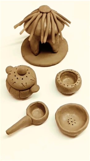 trending new topic.mini clay art. kitchen set.🌲💚 #art #kitchenset #claypot #miniature #viral #diy 🌹🙏