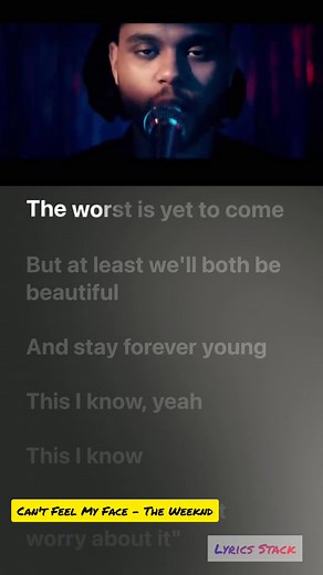 7.1K views · 155 reactions | Can't Feel My Face - The Weeknd- I don't own this song, no copyright infringement intended! I don't own anything from the song, all copyrights belong to the owners themselves. #reelsvideoシ #trendingreels #viralreelsシ #entertainment #reelsviralシ | Lyrics Stack | Facebook